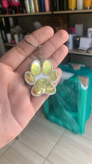 Chaveiro para cachorro Acrílico e inox tamanho variado   Manual 