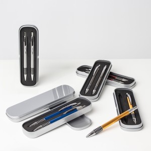 CONJUNTO CANETA E LAPISEIRA METAL PERSONALIZADA METAL   GRAVAÇÃO UV Manual PEDIDO MÍNIMO 10 UND