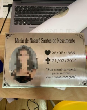 PLACA DE TÚMULO 20X30CM Inox 20x30cm   Corte manual 