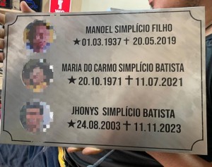 PLACA DE TÚMULO 30X40CM Inox 30x40cm   Corte manual 