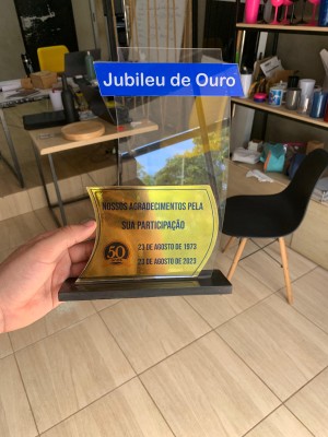 TROFÉU ACRÍLICO 5MM COM BASE EM PVC Acrílico 5mm 30cm   Manual 